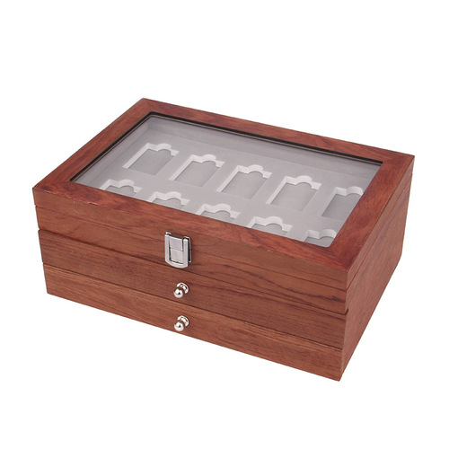 Wooden lighter gift box storage box 30 grid black walnut lighter cigarette butt display box collection box