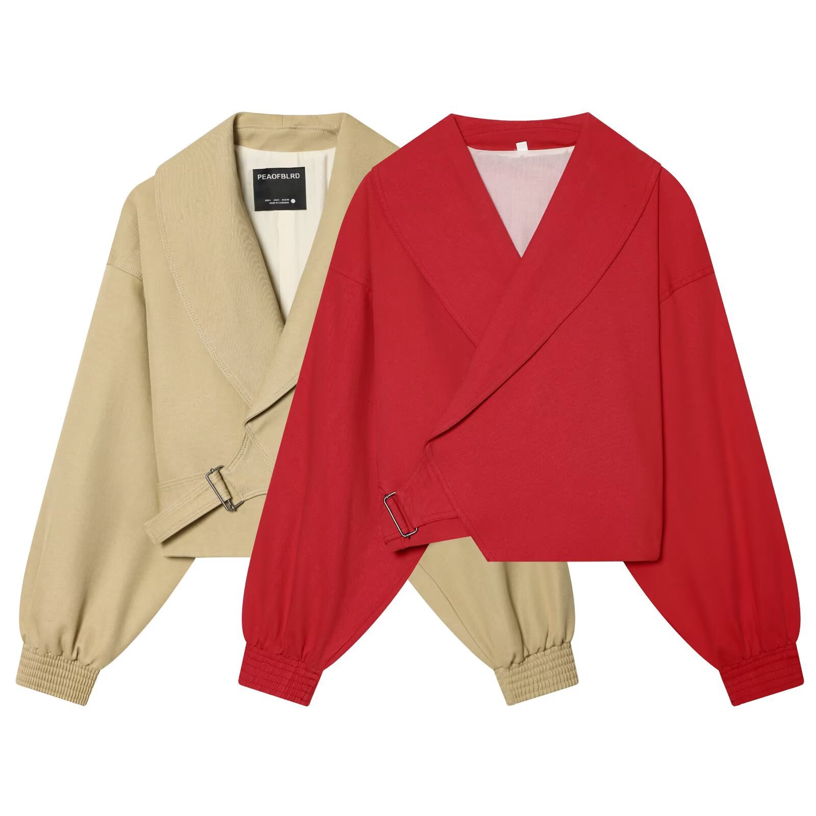 Chaqueta Corta Casual para Mujer de Poliéster, Manga Larga