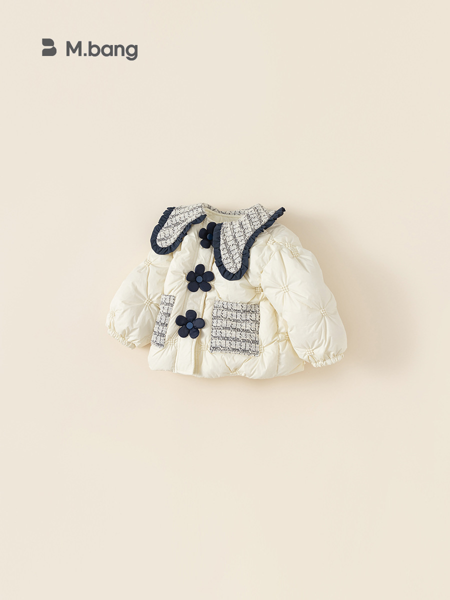 Babycity niños abajo chaqueta niñas muñeca collar abajo chaqueta de pato blanco abajo estilo Chanel ropa para niños DY23123