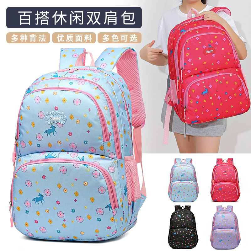 Fashionable universal children's cute school bag, capacious backpack, travel bag for leisure, for import, city style