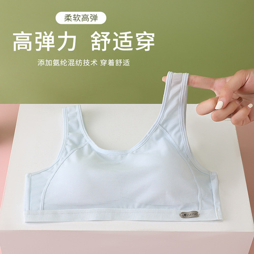 Girls' bras, underwear, junior high school students' developmental vests, full-stage girls' fixed cups, thin tube tops
