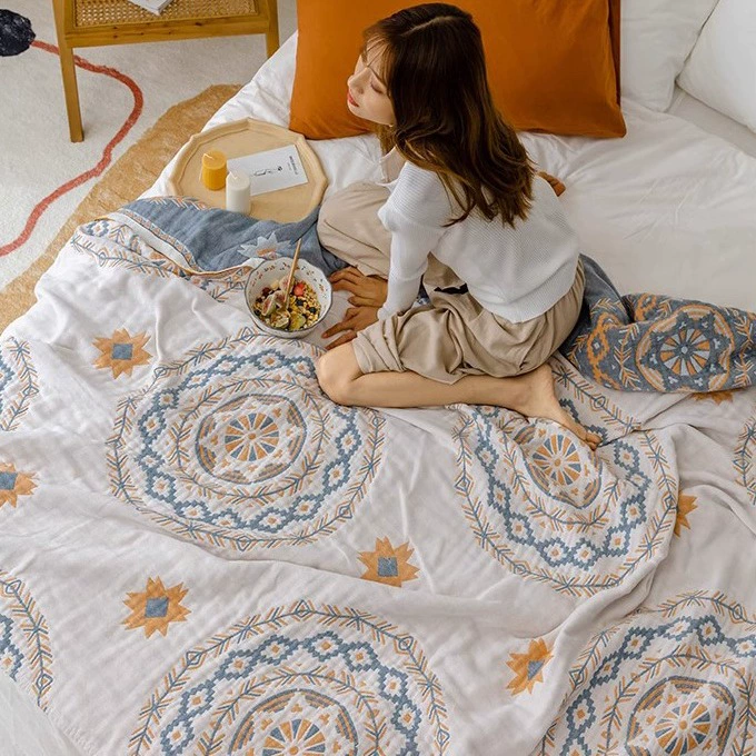 Четырехслойное Марлевое полотенце одеяло летнее прохладное одеяло из чистого хлопка утолщенное очень большое одеяло для кондиционирования воздуха машинная стирка ворс диван одеяло