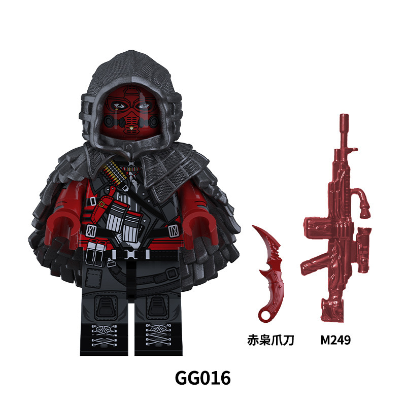 Specially Designed for Cross-Border Use Around the Delta Region, the Saiyed Red Wolf Minifigure Model Is a 3D Building Block Toy Specially Designed for Cross-Border Use Around the Delta Region, the Saiyed Red Wolf Minifigure Model Is a 3D Building Block Toy