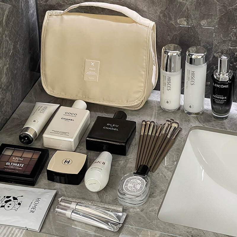 2024 nueva bolsa de maquillaje portátil de gran capacidad para mujeres bolsas de almacenamiento plegables para productos de cuidado de la piel de viaje bolsas de lavado bolsas de almacenamiento