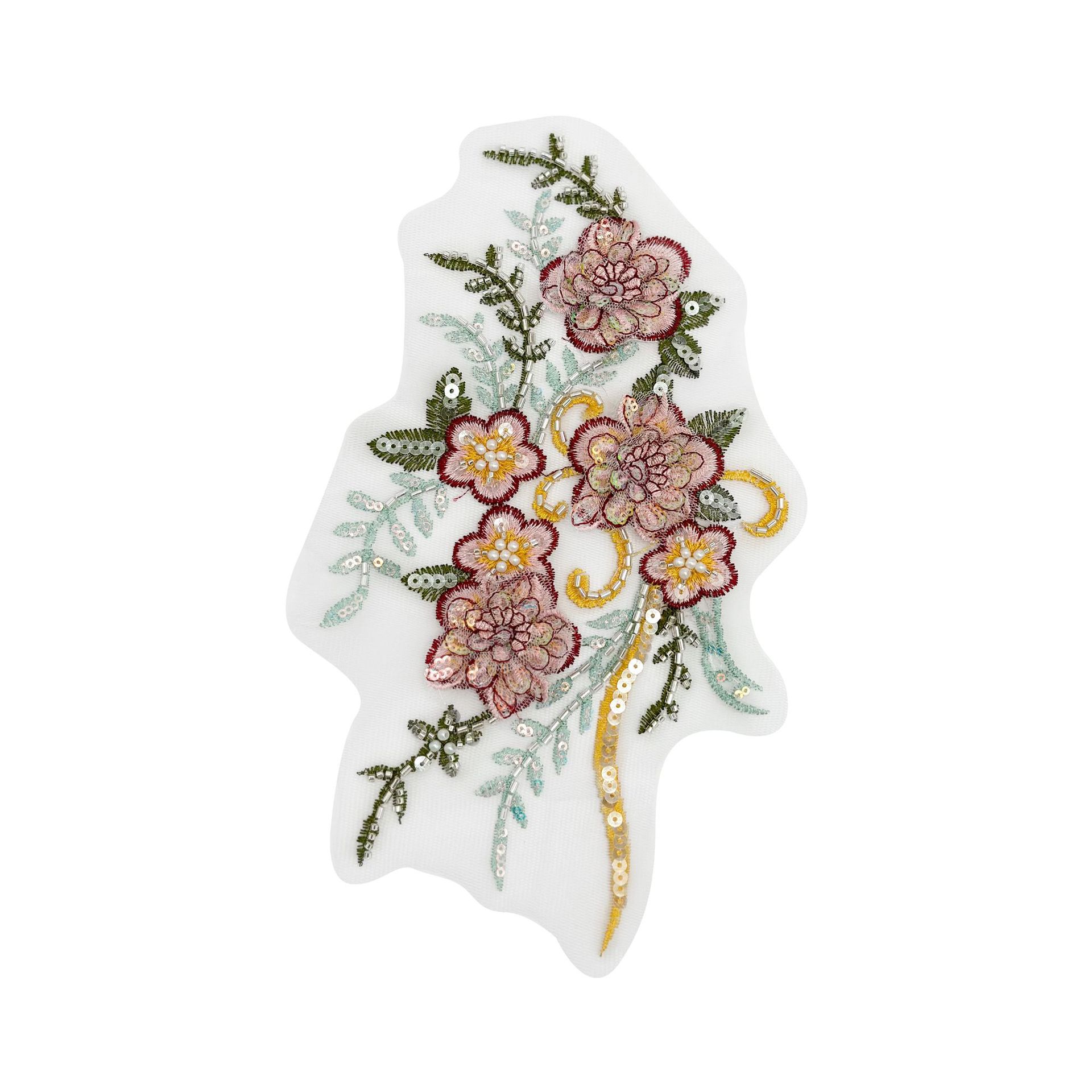 Color tridimensional bordado floral tela pegatina malla fondo lentejuelas artesanía decoración flor ropa accesorios de boda bricolaje image 8