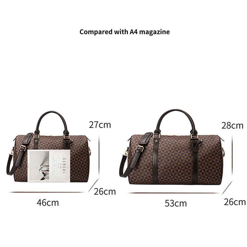 2024 New Arrival Women's Long-Distance Travel Bag, Large Capacity Handbag For Business Trips, Printed Boston Bag - Thumbnail 4