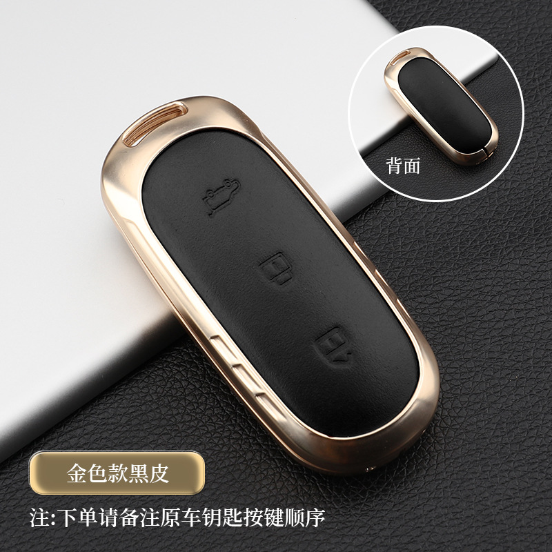 이상적인 짧은 버클 골드 쉘 블랙 가죽 싱글 쉘