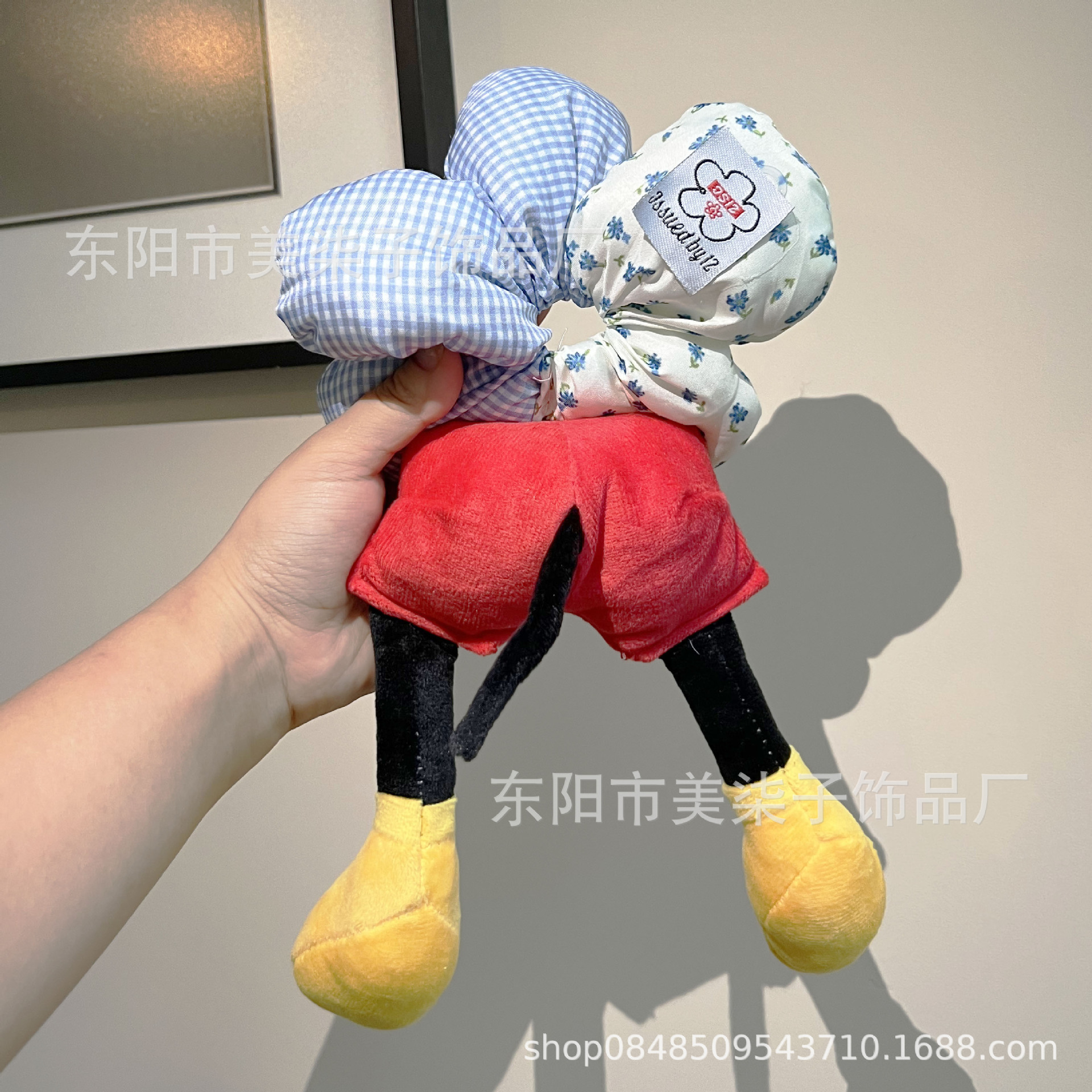 미키 블루 체크 무늬