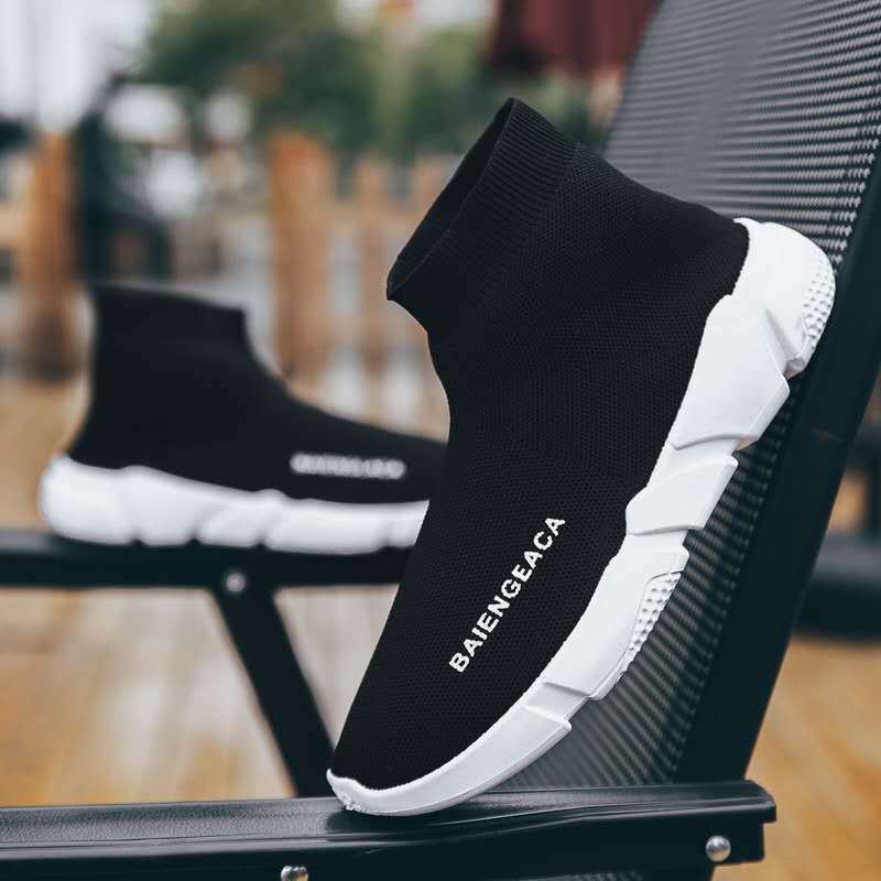 Autumn socks shoes men and women with fashion tide couples shoes high top thick bottom students fly woven sports shoes wholesale Autumn socks shoes men and women with fashion tide couples shoes high top thick bottom students fly woven sports shoes wholesale