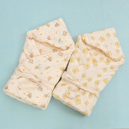 Autumn/Winter Newborn Baby Thick Blanket Baby Swaddle Blanket Zongbu Print Newborn Small Cotton Blanket