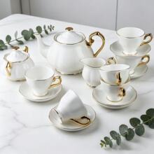 欧式金把手陶瓷咖啡杯碟套装家用酒店宴会聚会礼品下午茶骨瓷杯碟