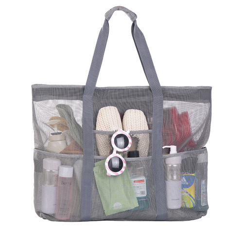 Mesh Shower Tote 8 Storage Bags Handy Bathroom Storage Bag Large Shower Basket Portable Beach Bag