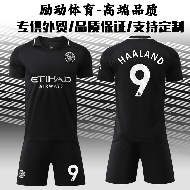2025-26 New Suit 47 Foden Doku Club Football Clothes No. 9 Haaland Manchester City Away Black 2025-26 New Suit 47 Foden Doku Club Football Clothes No. 9 Haaland Manchester City Away Black