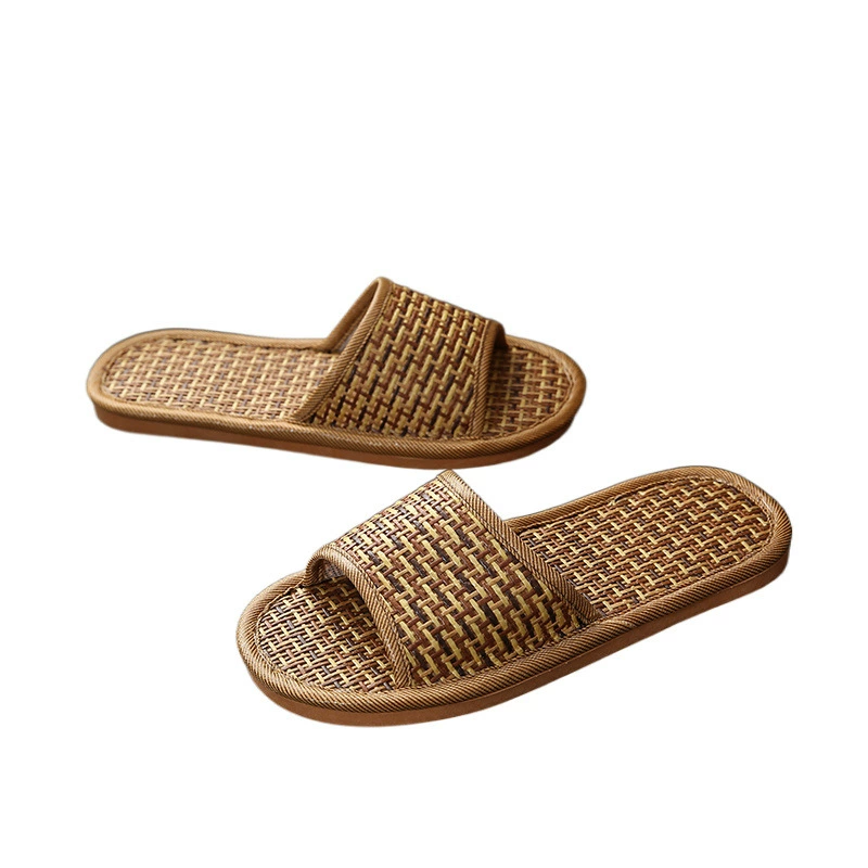 Ст straw woven летние шлепанцы из соломы, нескользящие мужские слайды