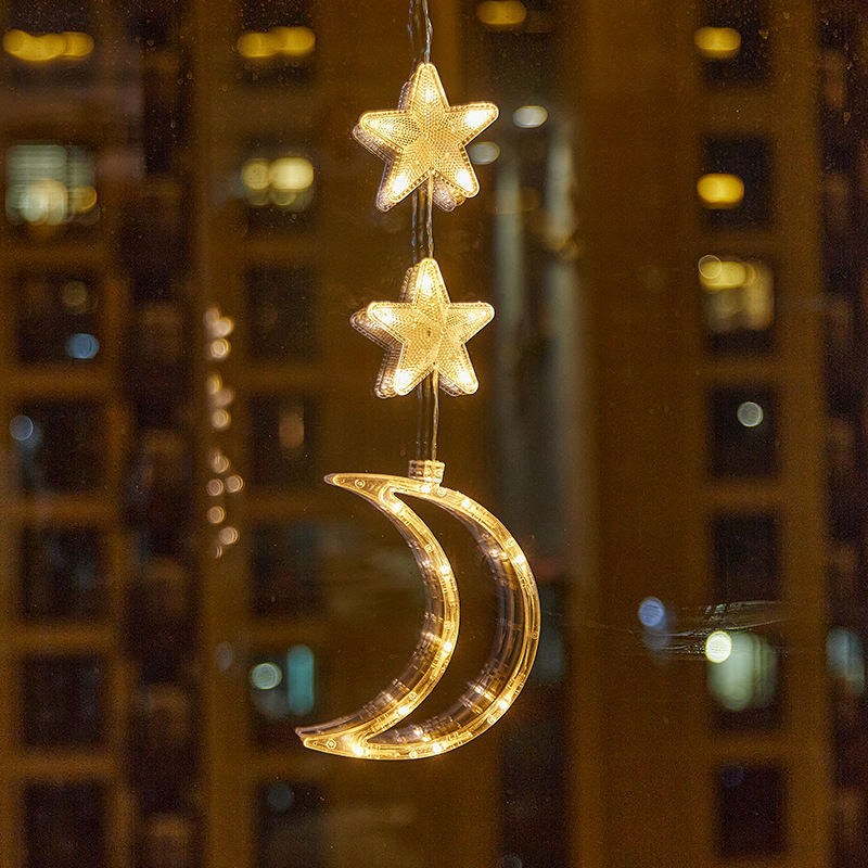 Lámpara de succión de diseño al aire libre de Navidad estrella de cinco puntas parada actividad ventana creativa Lámpara decorativa tienda centro comercial lámpara colgante