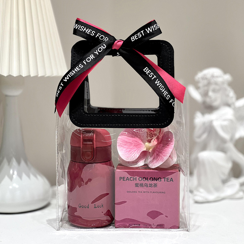 스타일 6 (보온컵 + 복숭아 우롱 + 장식용 꽃)