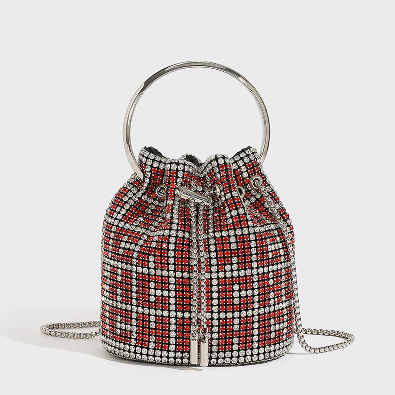Cross-Border Hot Sale Evening Diamond Bag 2026 Spring New Fashion Chain Rhinestone Single Shoulder Crossbody Bucket Bag Wholesale - Thumbnail 8