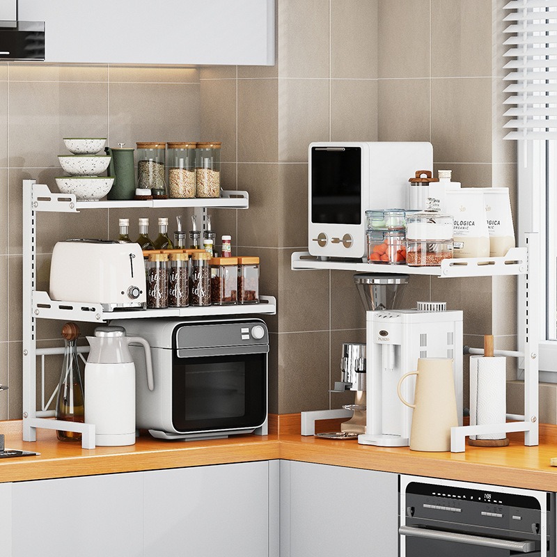 Estante de almacenamiento multifuncional de cocina estante de microondas doméstico estante de almacenamiento de aire retráctil para freidora