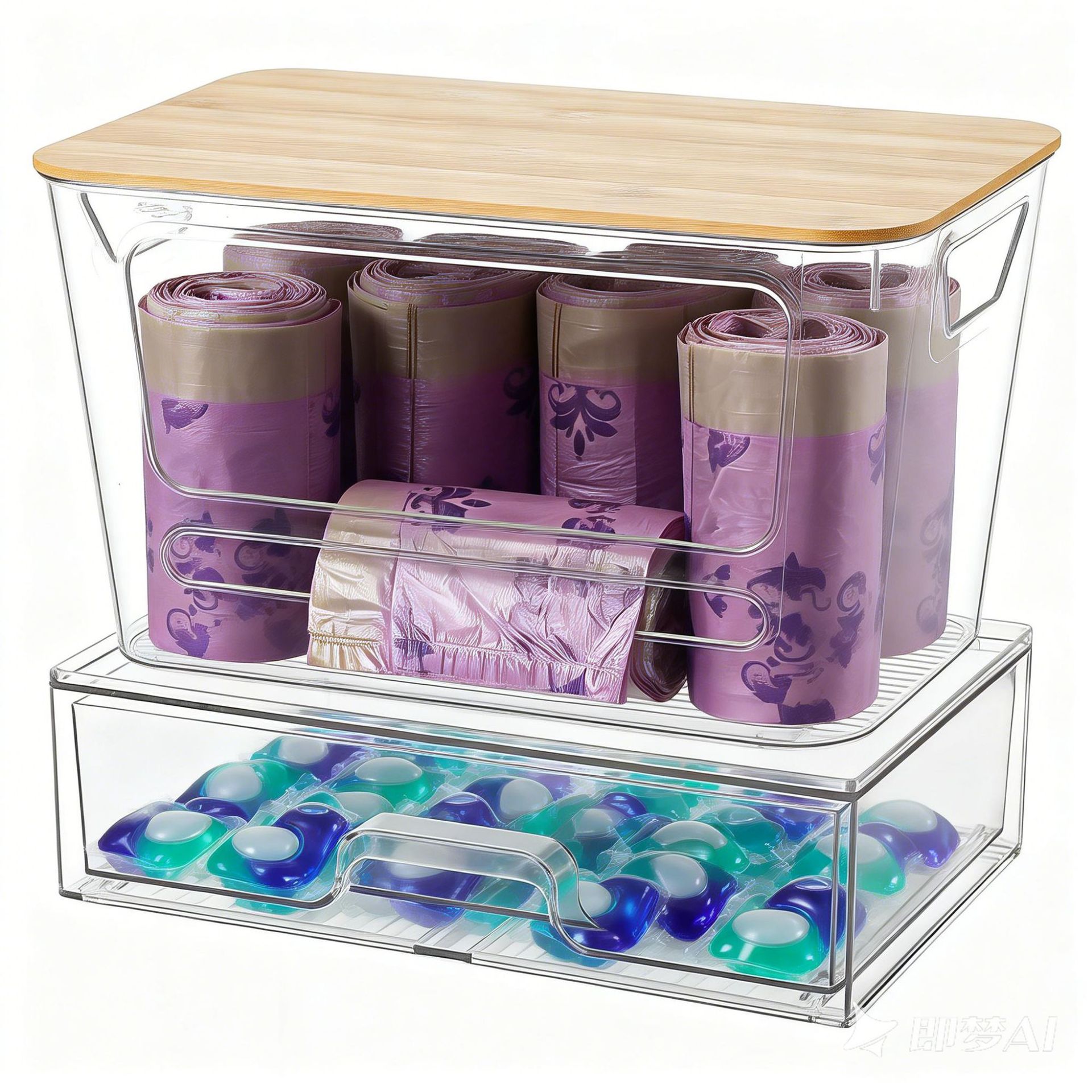 구형 세탁 세제 캡슐/쓰레기 봉투 보관함