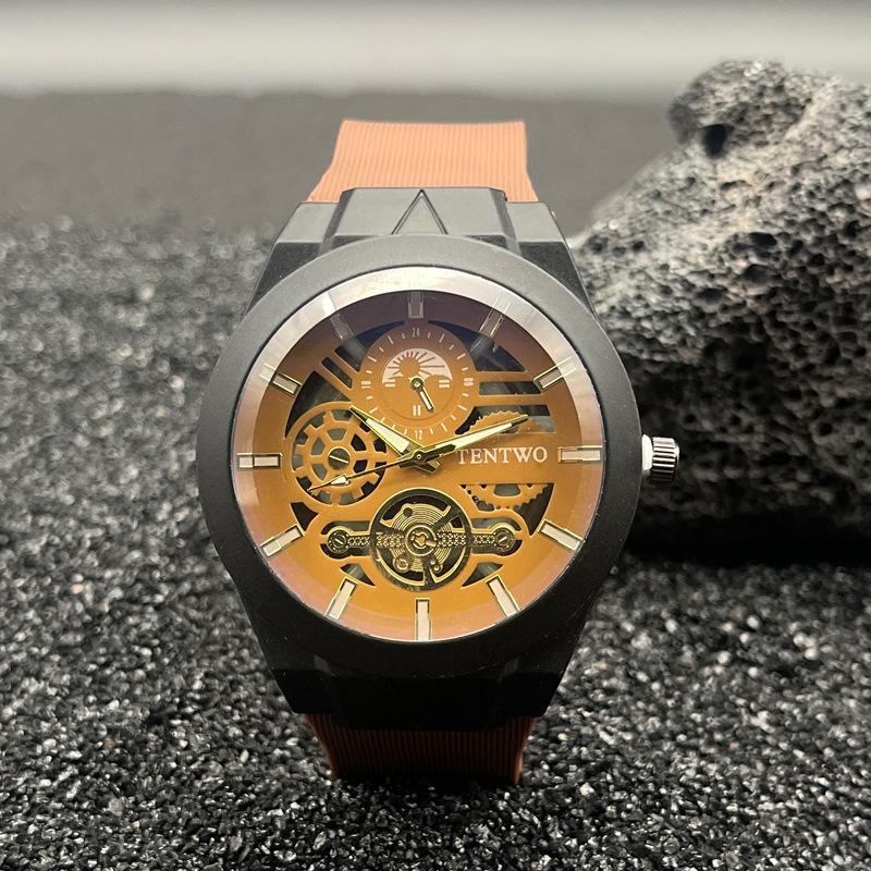 Quartz Movement Casual Solid Color Buckle Quartz Watch Men's Watches