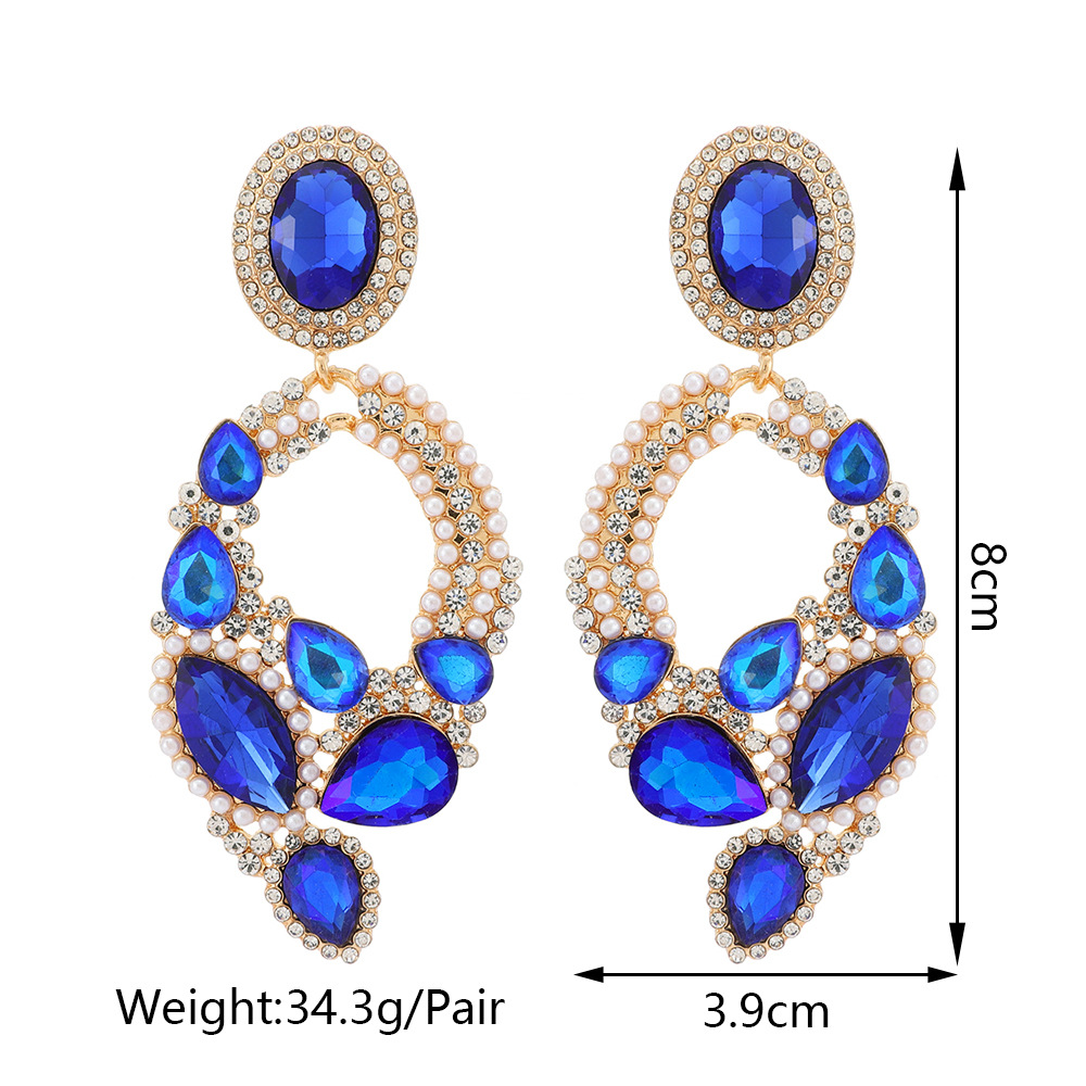 Retro Lady Water Droplets Rhinestone Tassel Inlay Artificial Gemstones Women's Drop Earrings display picture 1