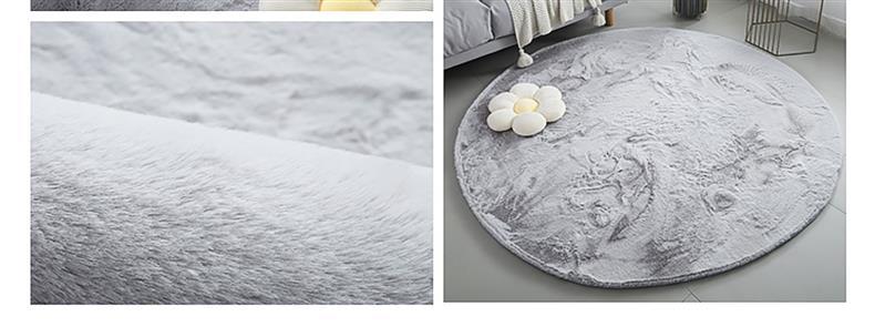 Imitation Rabbit Fur Round Carpet Ins Style Accessible Luxury Thickeneded Living Room Coffee Table Blanket Plush Dressing Table Bedroom Bedside Mat