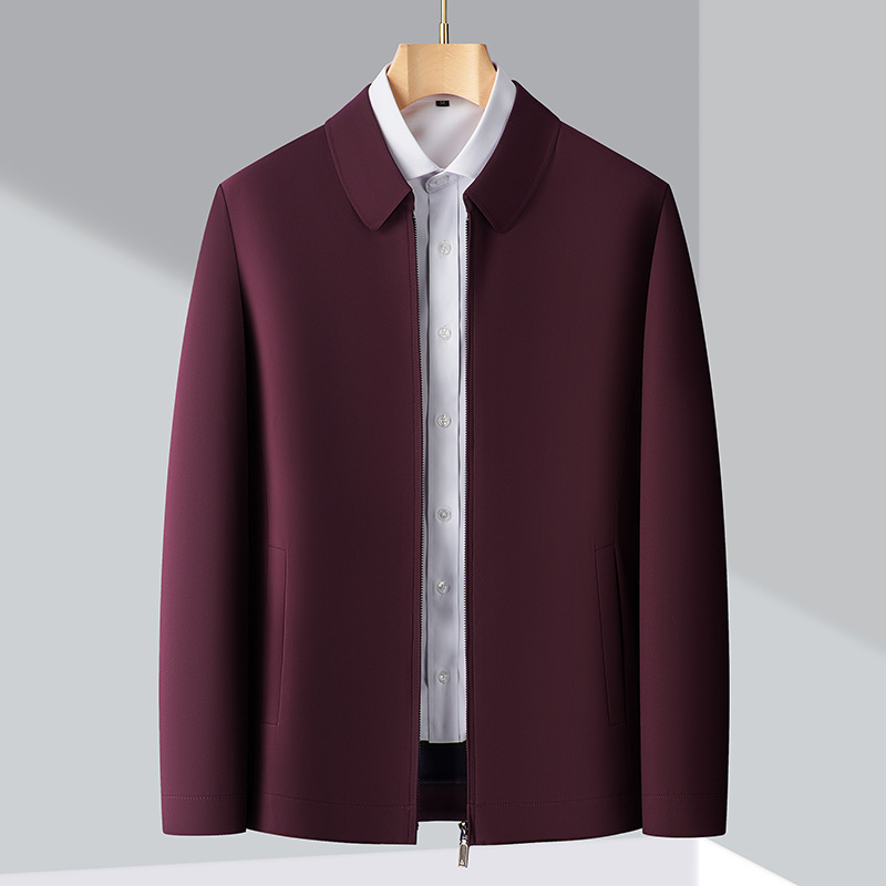 Men's Mulberry Silk Jacket with Lapel for Spring and Autumn, Business Casual Executive Jacket, Versatile Coat, Executive Jacket