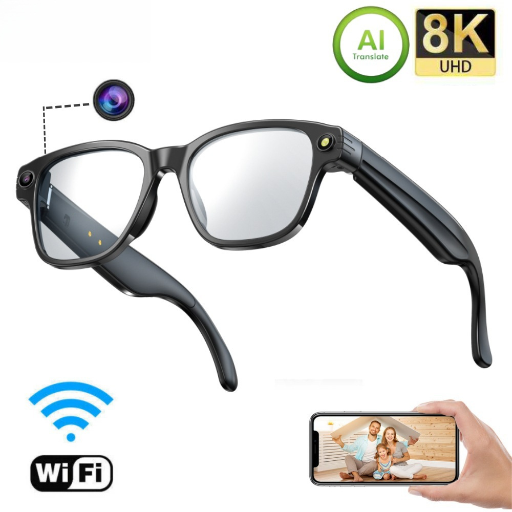 L801 gafas inteligentes 8 megapíxeles 4GB de memoria Ai traducción en tiempo real para tomar fotos de identificación de objetos gafas de llamada Bluetooth