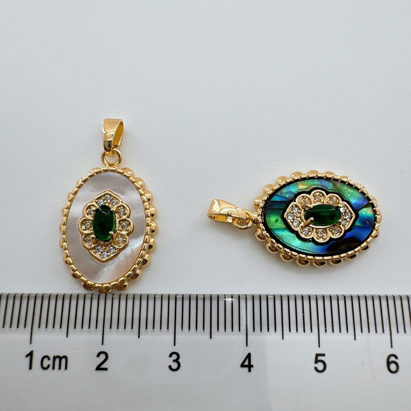 1 Piece 25mm Copper Shell Zircon 18K Gold Plated Geometric Pendant display picture 8