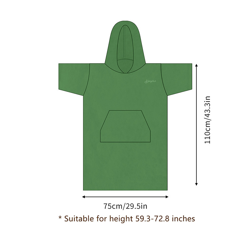 Microfibra de alta y baja capa de lana cambio de ropa Terry Albornoz playa surf natación caliente adulto playa capa