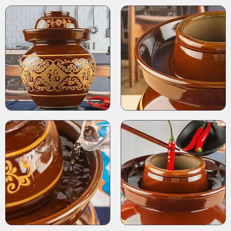 泡菜坛子密封带盖容器咸菜酸菜缸家用土陶陶瓷储存罐老式腌菜罐