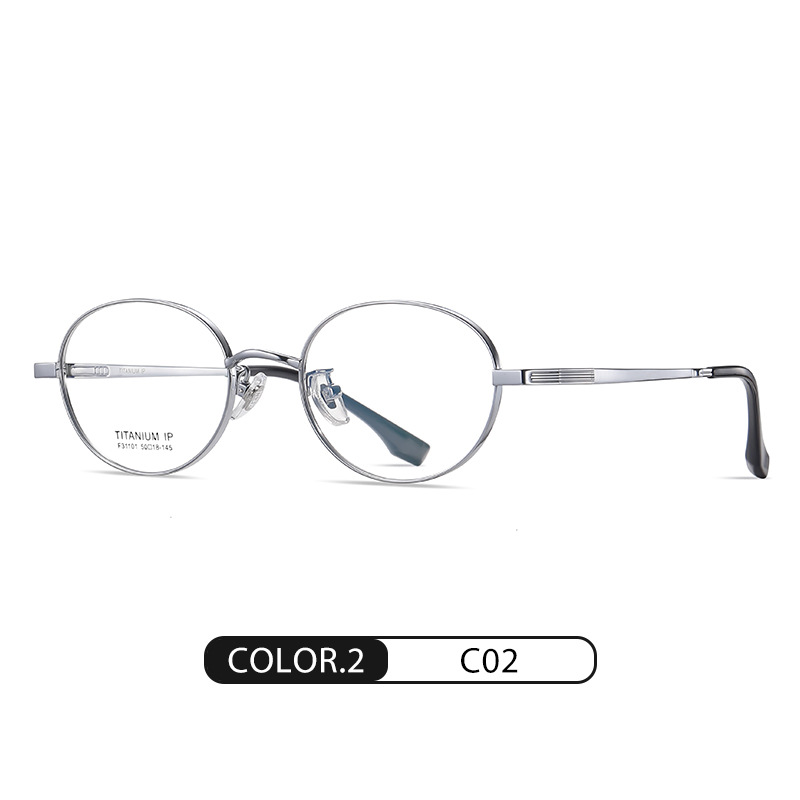Nuevo puro Titanium gafas marco f31101 moda hombres y mujeres mismo estilo miopía gafas IP chapado redondo liso gafas