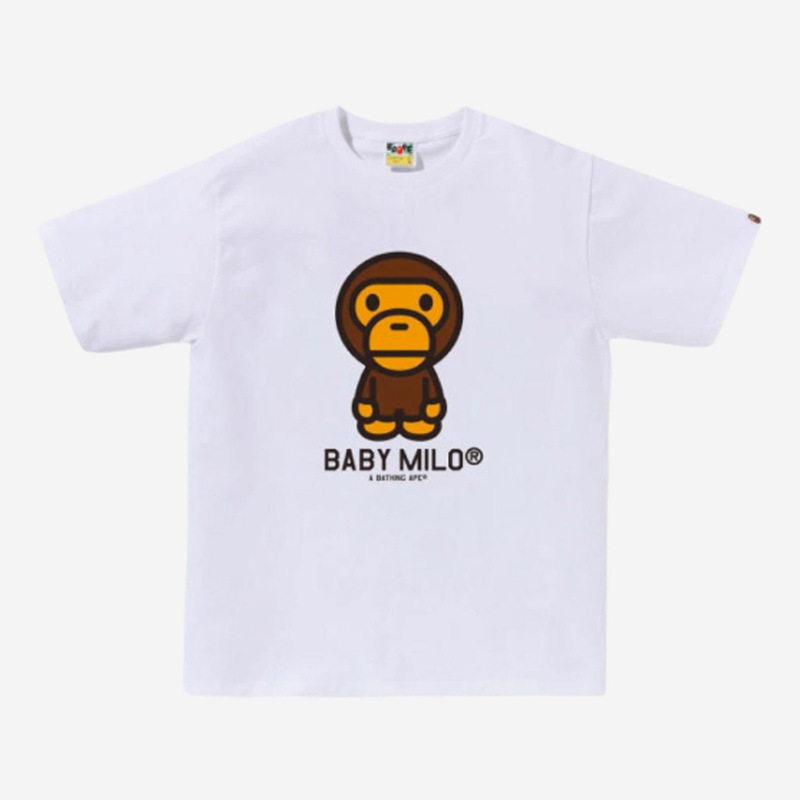25SS 高品質ベイプ天井新猿頭純綿トップ男性と女性のための同じスタイルのラウンドネック半袖 T シャツ|undefined
