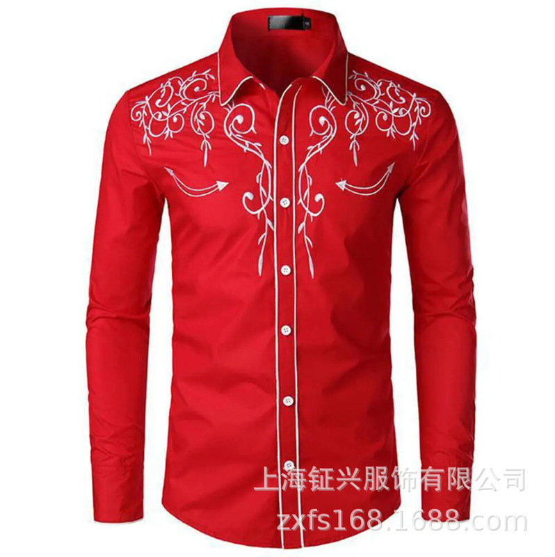 Customized Polyester Shirt Men's Long-Sleeved Embroidered Shirt Spring Slim Casual Button down Logo Embroidered Shirt Customized Polyester Shirt Men's Long-Sleeved Embroidered Shirt Spring Slim Casual Button down Logo Embroidered Shirt
