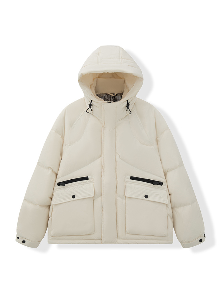 Chaqueta de plumón corta para hombre, plumón de pato blanco, casual, nuevo estilo para hombres y mujeres, chaqueta de plumón con capucha, protección contra el frío