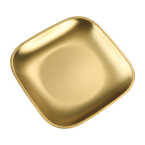 304 Korean stainless steel bowl barbecue tableware soft light gold plate snack plate barbecue plate spoon rice bowl ramen bowl