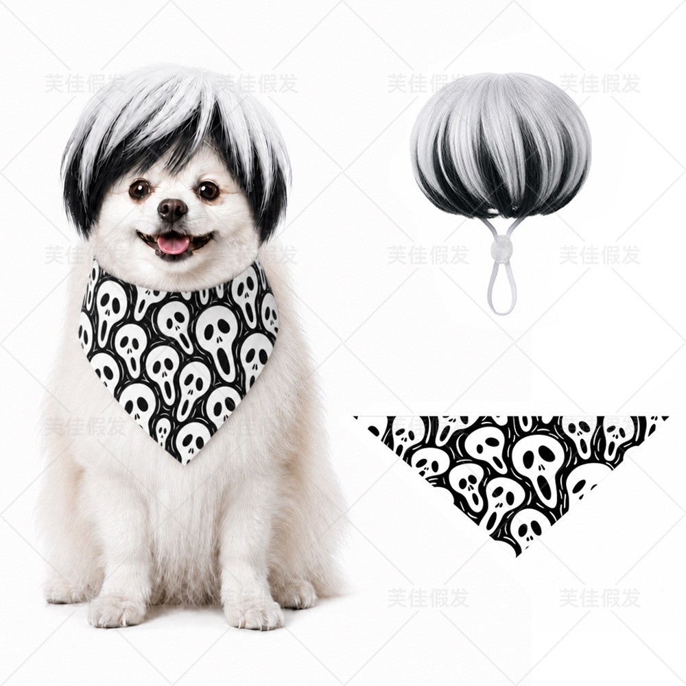 Peluca para Mascotas de Fibra de Alta Temperatura Decorativo para Halloween