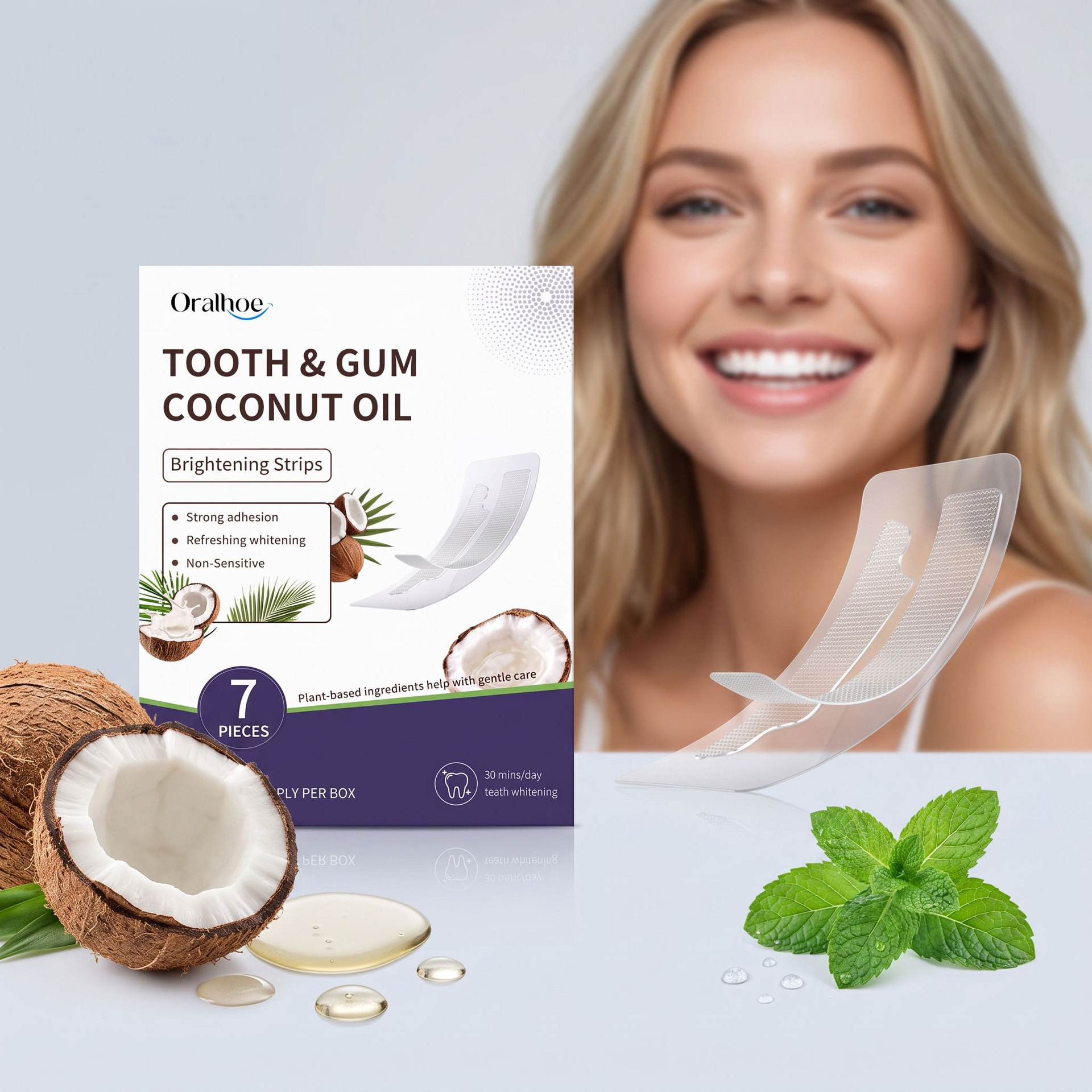 ORALHOE Coconut Oil Fresh Breath Strips: Gently care for your oral hygiene, clean your teeth, and say goodbye to bad breath