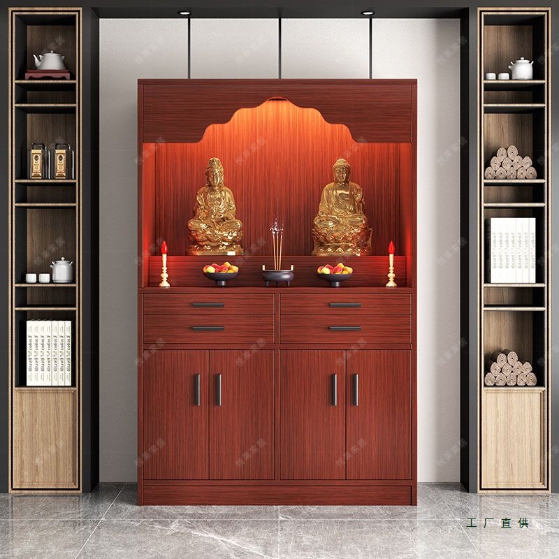 Home Altar for Worshiping Buddha, Shrine, Altar, Buddha Cabinet, Offering Table, Guanyin Bodhisattva Statue, Offering Stand, Incense Table