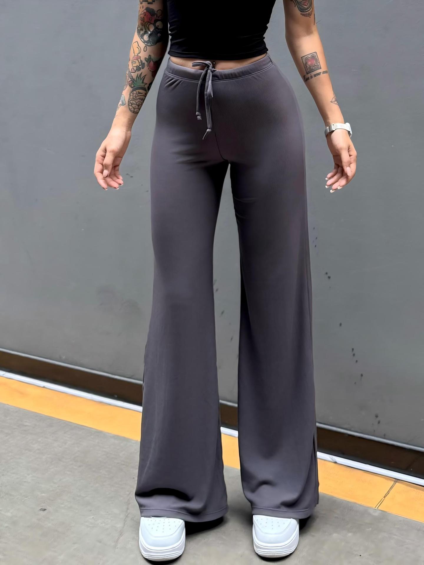 Pantalón perezoso que muestra la elasticidad de la cadera, enorme y cómodo drapeado, cintura pequeña pura, yoga recto, fitness, pantalones deportivos de ocio, mujeres image 6