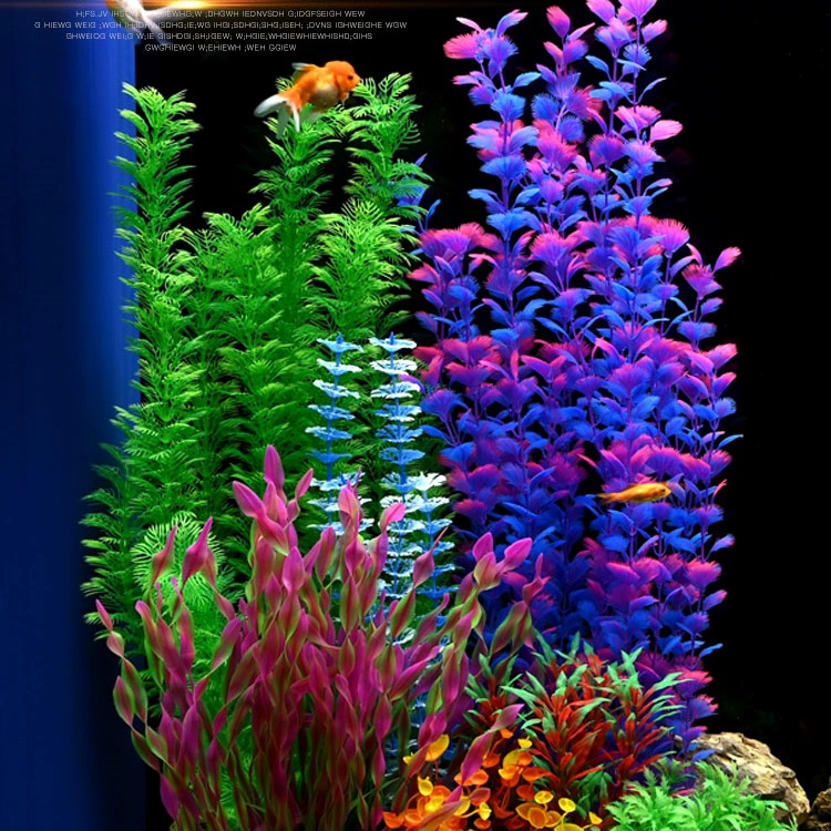 Aquarium, soft plastic green aquatic plants
