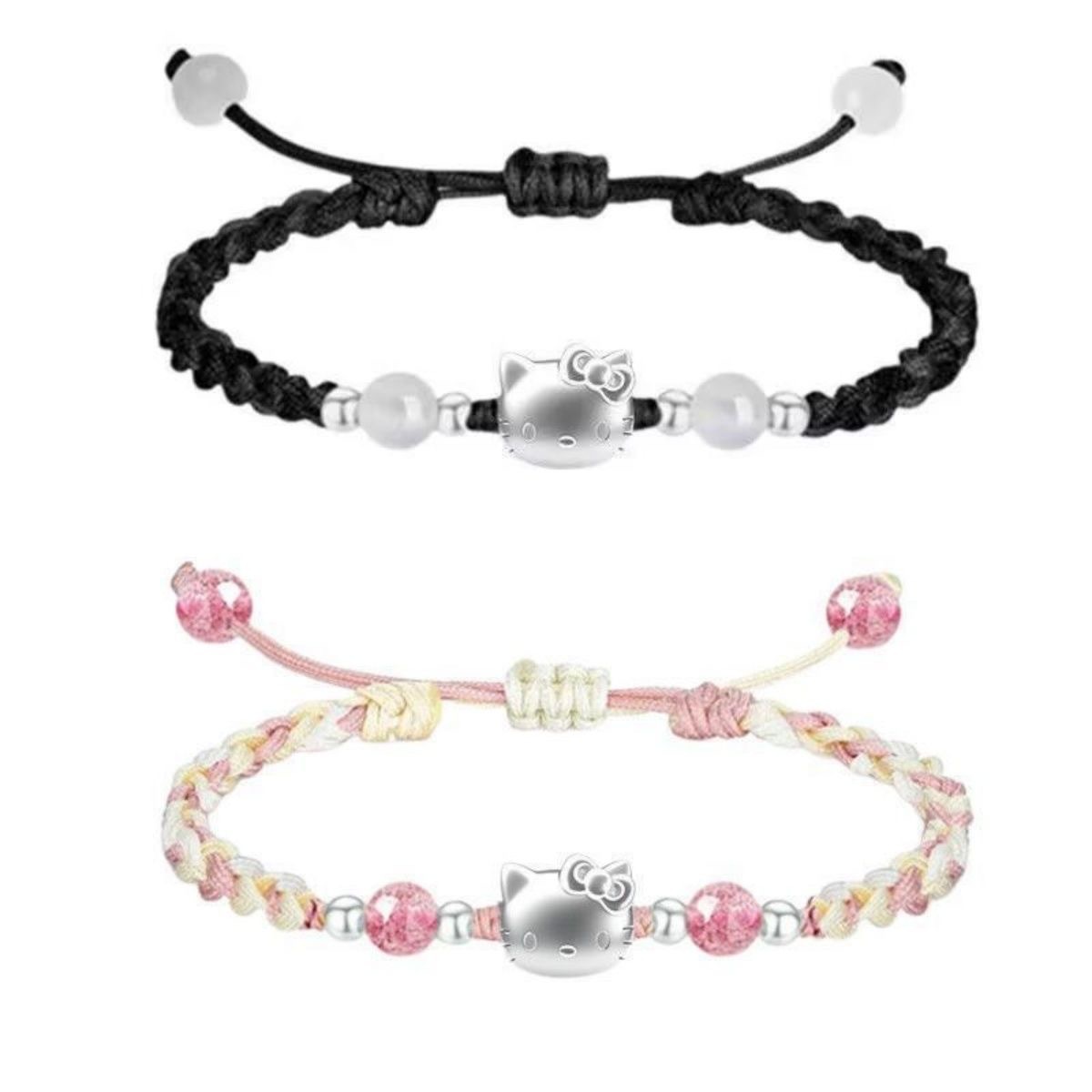 New Hello Kitty Couple Braided Rope Bracelet, Cute Cartoon Adjustable Braided Rope, Simple Daily Versatile Accessories