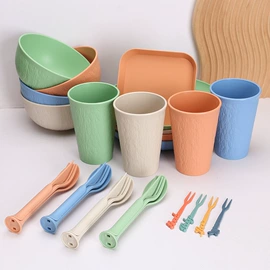 碗碟盘套装;刀叉勺套装;吸管