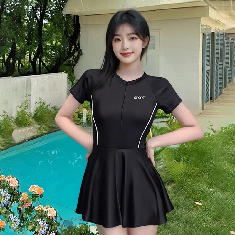 Traje de baño de verano para mujer talla grande gordo mm ligeramente gordo que cubre la carne adelgazante vacaciones de aguas termales deportes conservadores traje de baño de una pieza para mujer al por mayor