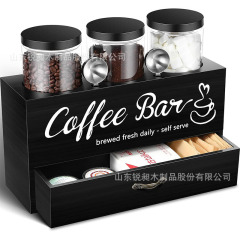 クロスボーダー木製コーヒー缶収納棚デスクトップコーヒーカプセル収納ボックス木製ミルクティーバッグコーヒー豆収納ボックス