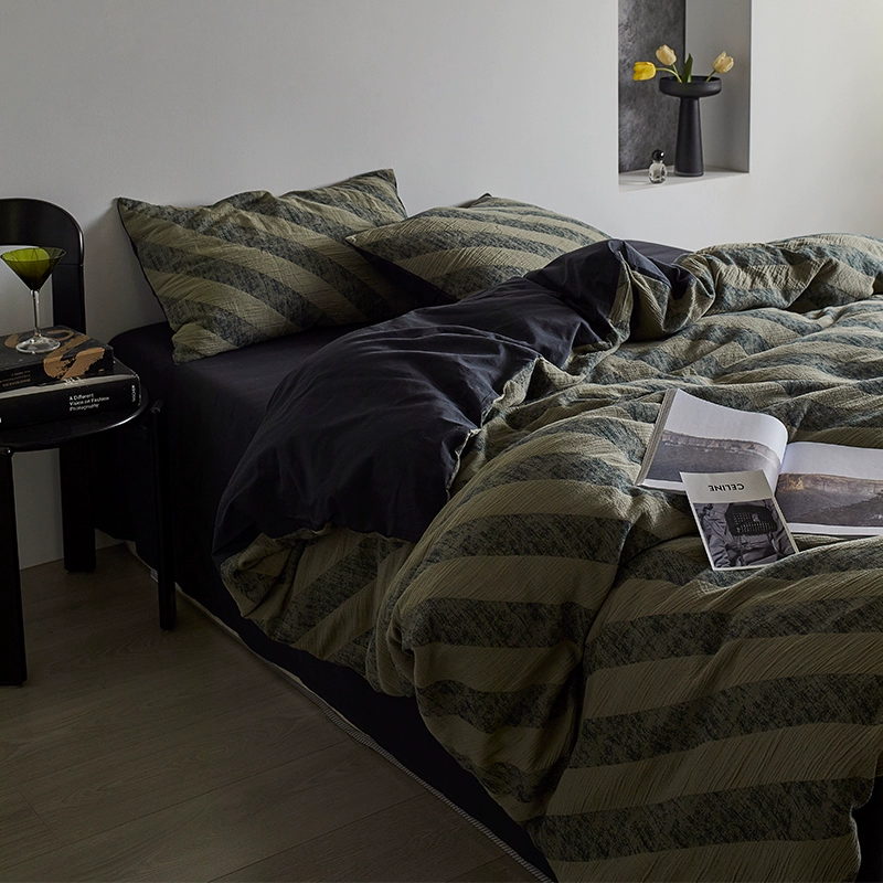 Нишевый ретро-комплект из четырех предметов класса А для матери и ребенка с воздушным слоем, окрашенный в пряже, оптовая продажа, постельное белье из мытого хлопка и сумка для кровати, комплект из 4 предметов