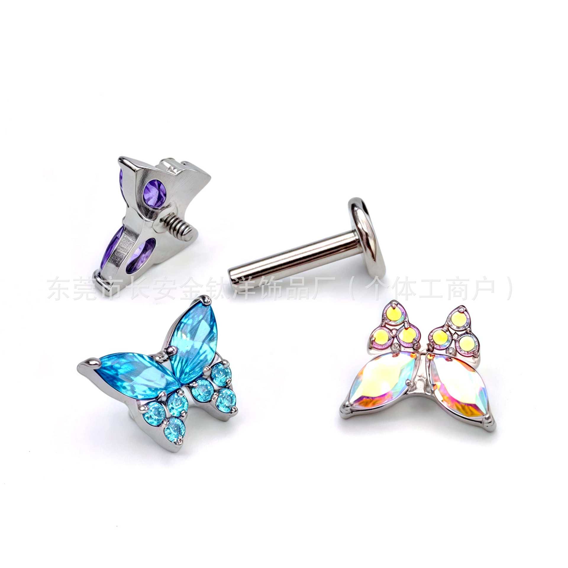 Pointed titanium steel lip stud product view