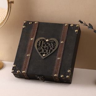 Retro Square High-End Jewelry Box Film and Television Shooting Prop Box Document Storage Box Gift Packaging Box Wholesale