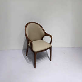 现代简约实木餐椅家用书椅茶椅酒店休闲椅设计师扶手椅主人椅