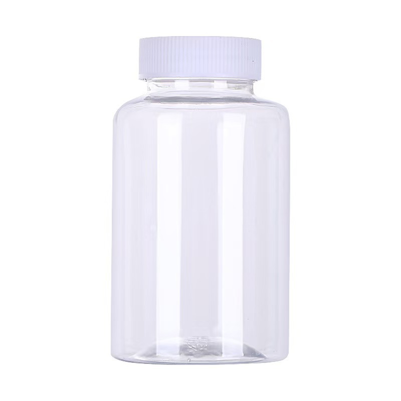 Botella marrón de gran boca botella de medicamento botella de sellado marrón botella vacía muestra de polvo de tabletas con tapa botella de plástico de boca ancha
